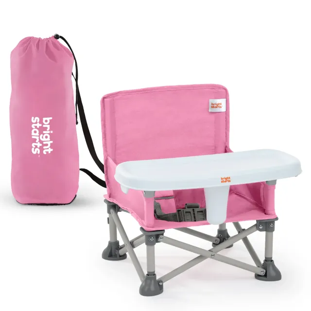 Bright Starts Pop N Sit Boostersitz Rosa 3-in-1 faltbar