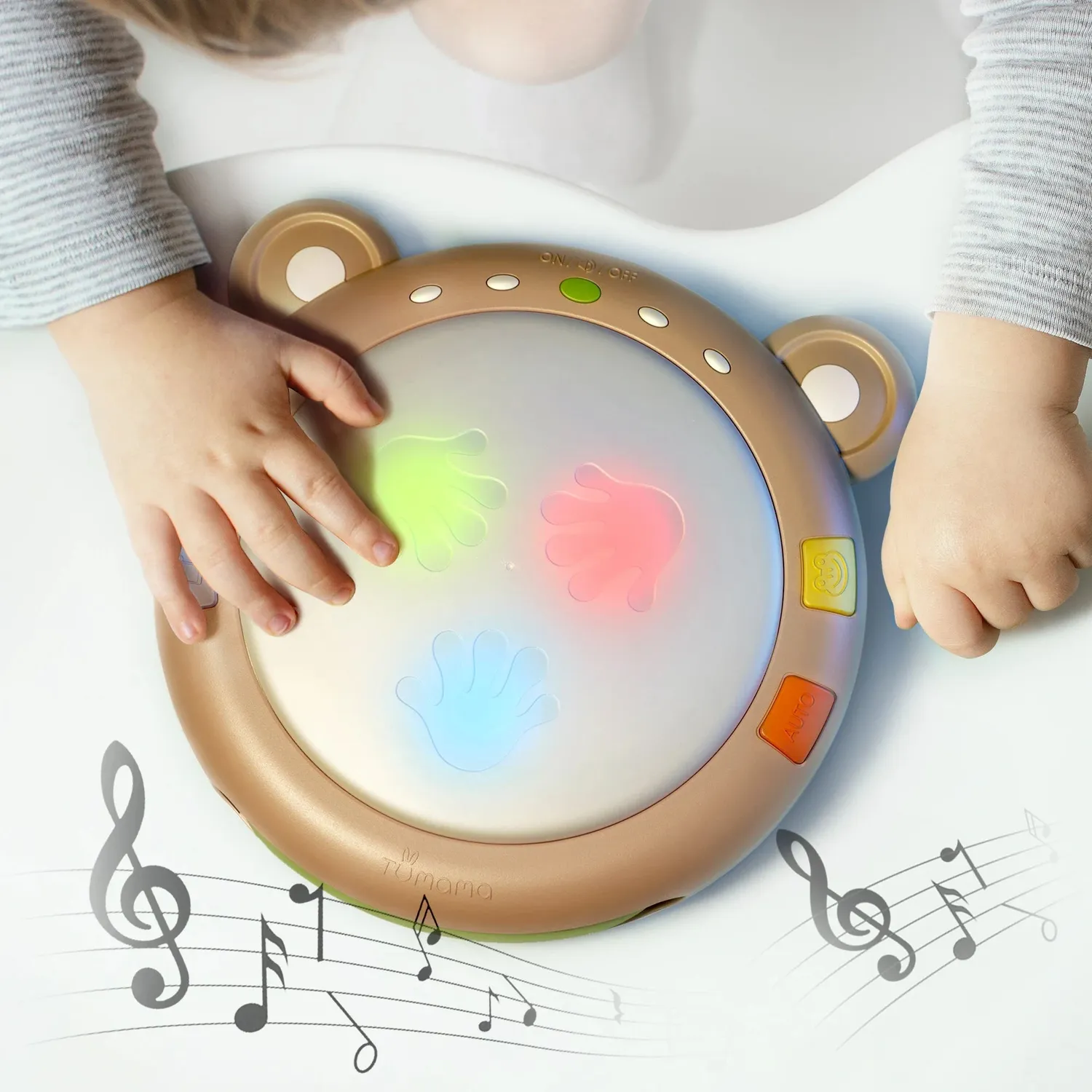 TUMAMA Musiktrommel Baby mit Licht und Tierstimmen