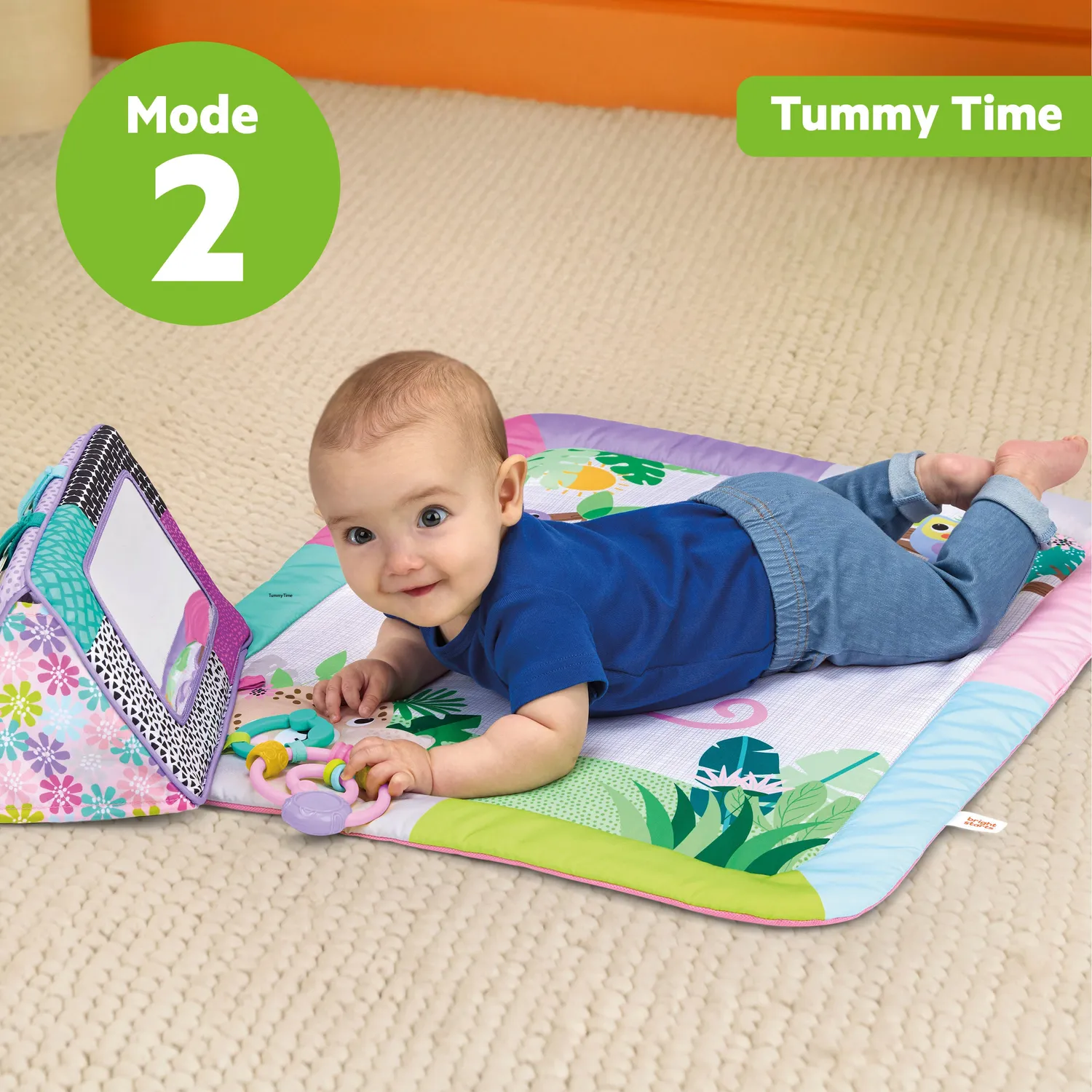 Bright Starts Treetop Bloom Spieldecke mit Spielbogen Rosa