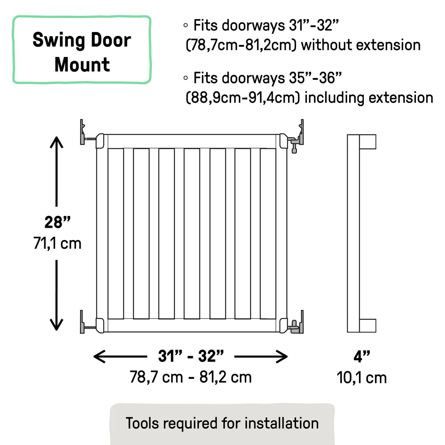 Ingenuity Doorway 36S Türschutzgitter Natur 76-91 cm