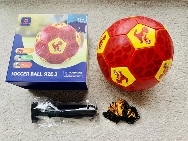 hahaland Dino Fußball Größe 3 mit Pumpe Rot Gelb
