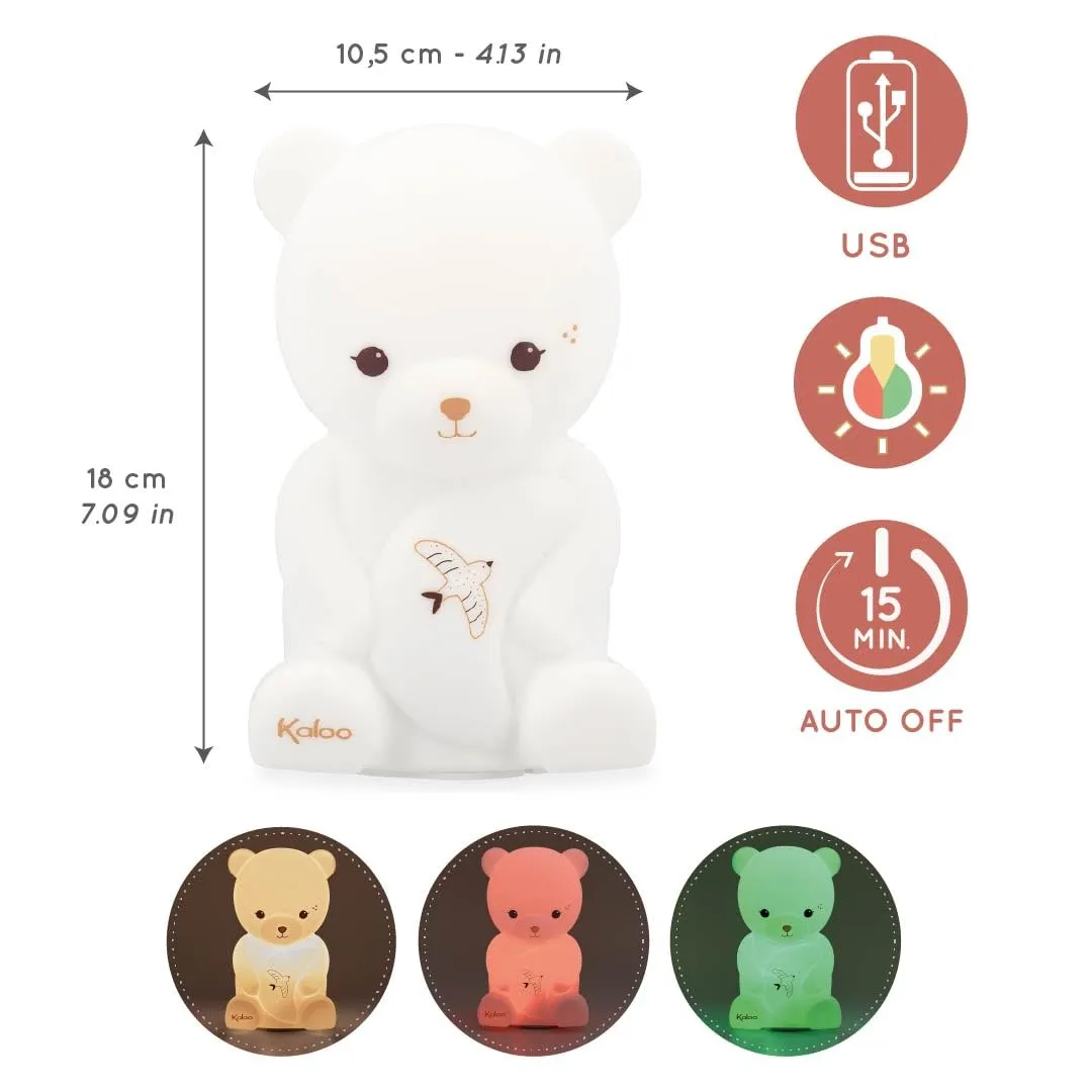 Kaloo Home Bär L LED-Nachtlicht Silikon weiß