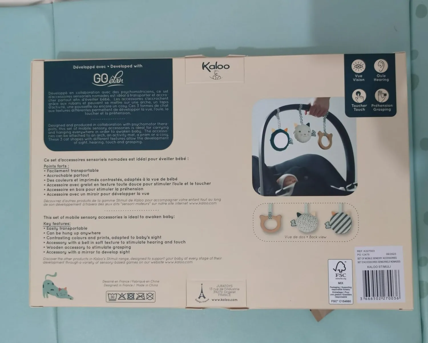 Kaloo Stimuli K227003 Babyspielzeug 3er-Set Katzen ab Geburt
