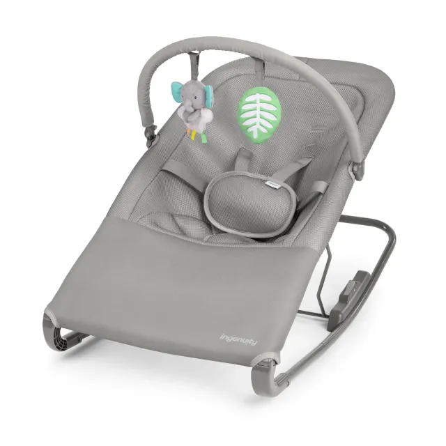 Ingenuity Nestle Vibrating Rocker Babywippe Grau mit Spielbügel