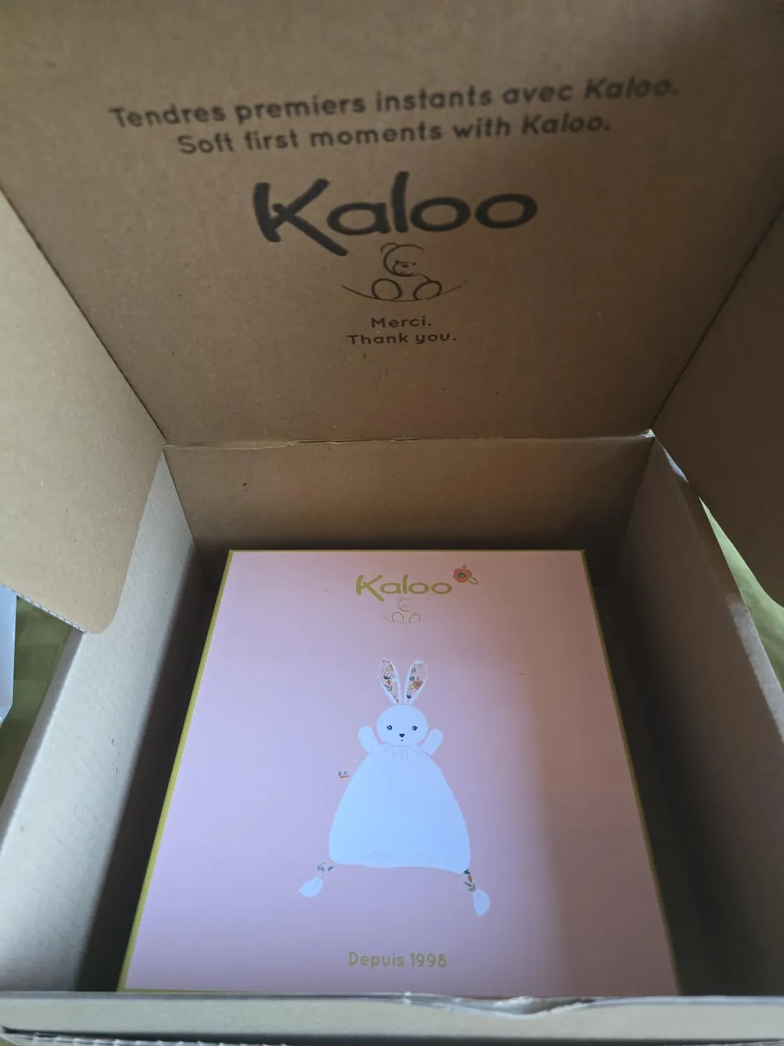 Kaloo K'Doux Geschenkset Hase 3-teilig Taubendruck