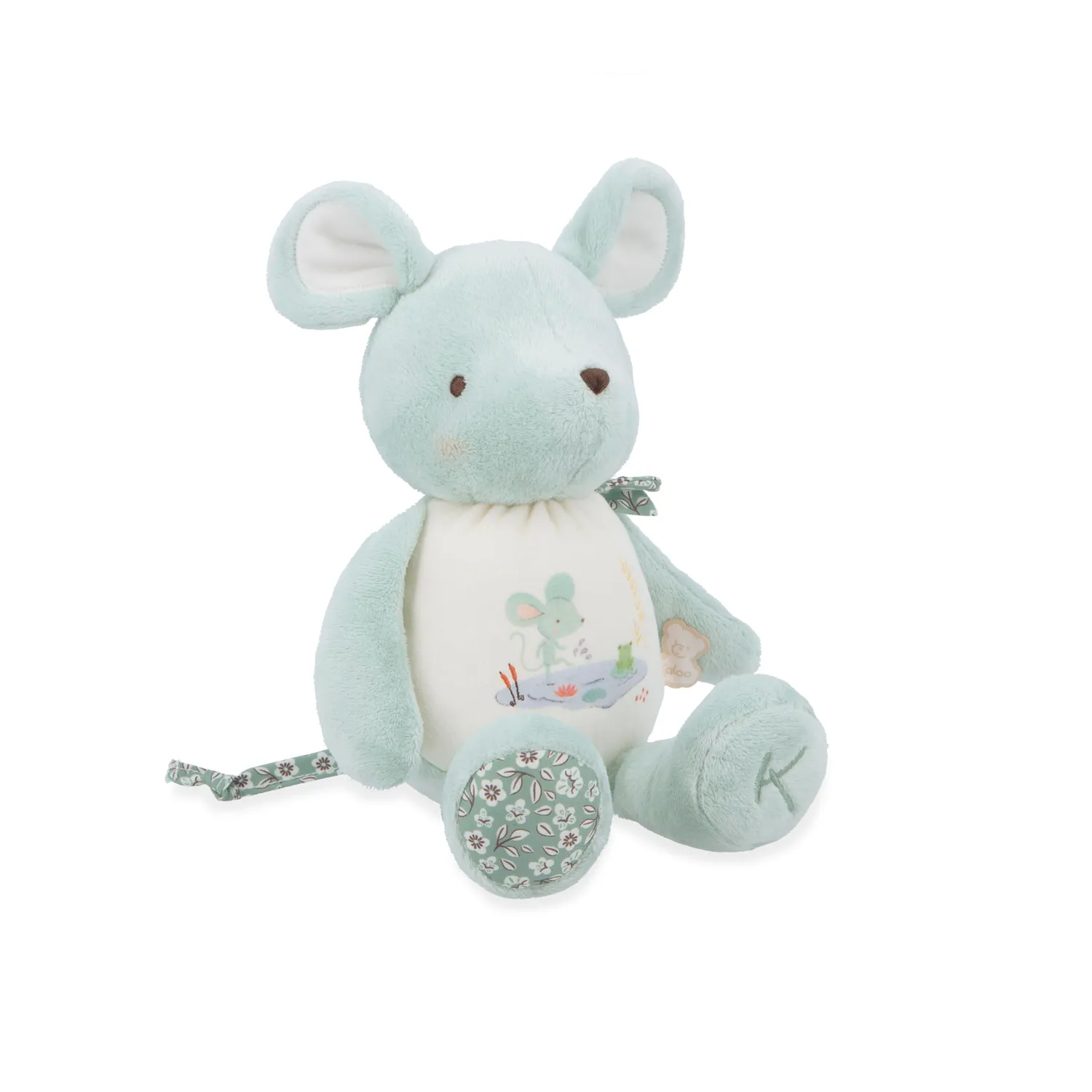 Kaloo Petites Chansons Maus Kuscheltier mit Sound 28 cm mit Glöckchen