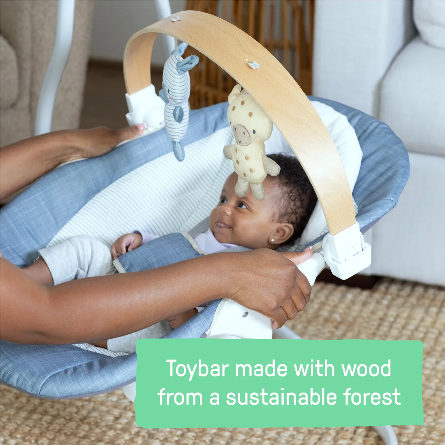 Ingenuity SimpleComfort Chambray Babyschaukel kompakt Holz