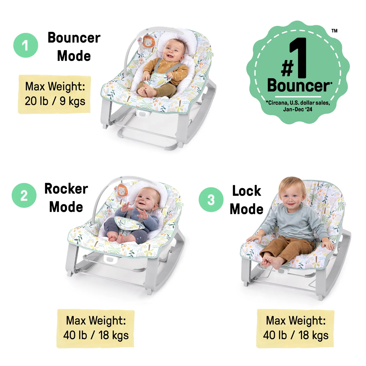 Ingenuity Keep Cozy Babywippe 3in1 Madi mit Vibration