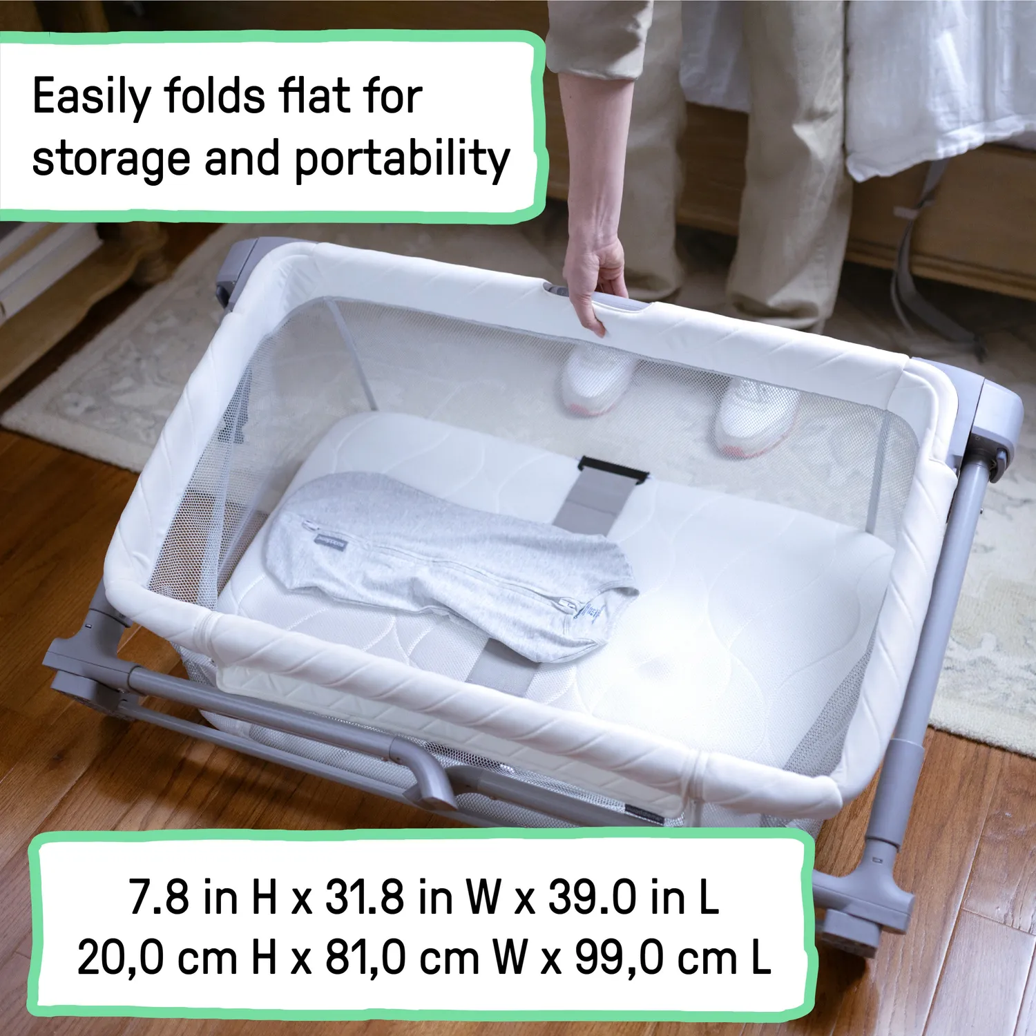 Ingenuity DreamSecure 2-in-1 Beistellbett Weiß mit Pod atmungsaktiv