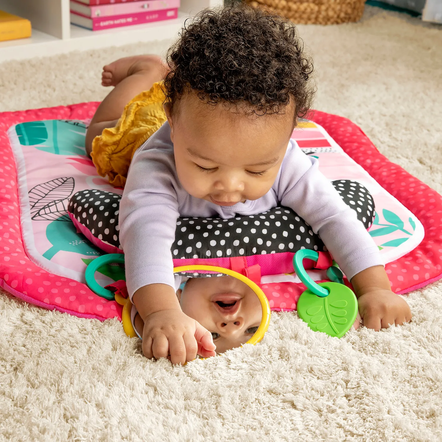 Bright Starts Rainbow Tropics Spielmatte Bauchlage mit Kissen