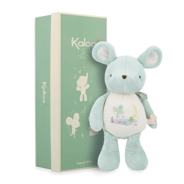 Kaloo Petites Chansons Maus Kuscheltier mit Sound 28 cm mit Glöckchen