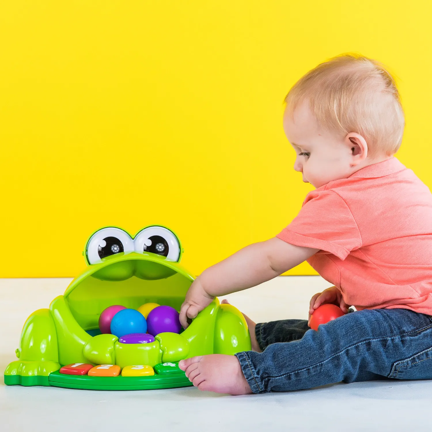 Bright Starts Pop & Giggle Pond Frog Ball Popper Frosch 6 Bälle