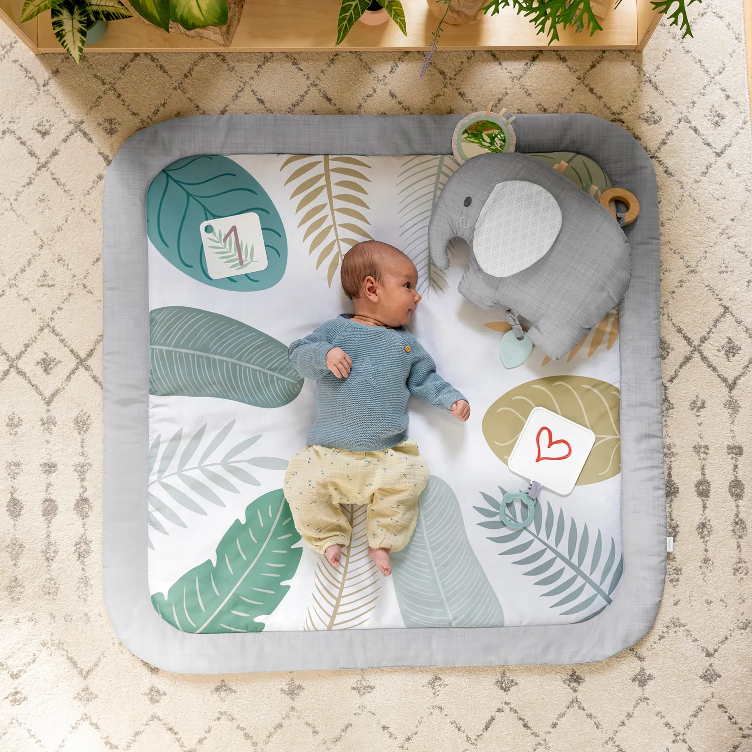 Ingenuity Sprout Spot Spieldecke 101cm mit Meilensteinkarten