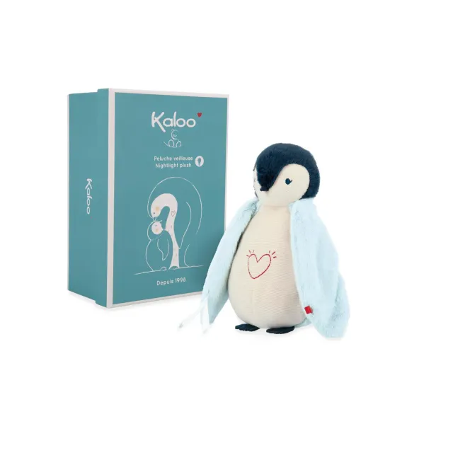 Kaloo Complices K212010 Nachtlicht Plüsch Pinguin Blau 20 cm