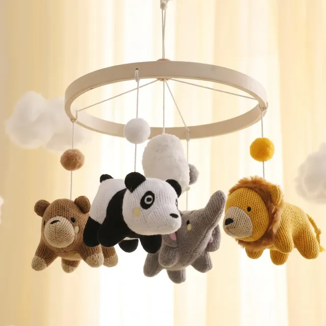 let's make Woodland Baby-Mobile Bambusreifen Waldtiere