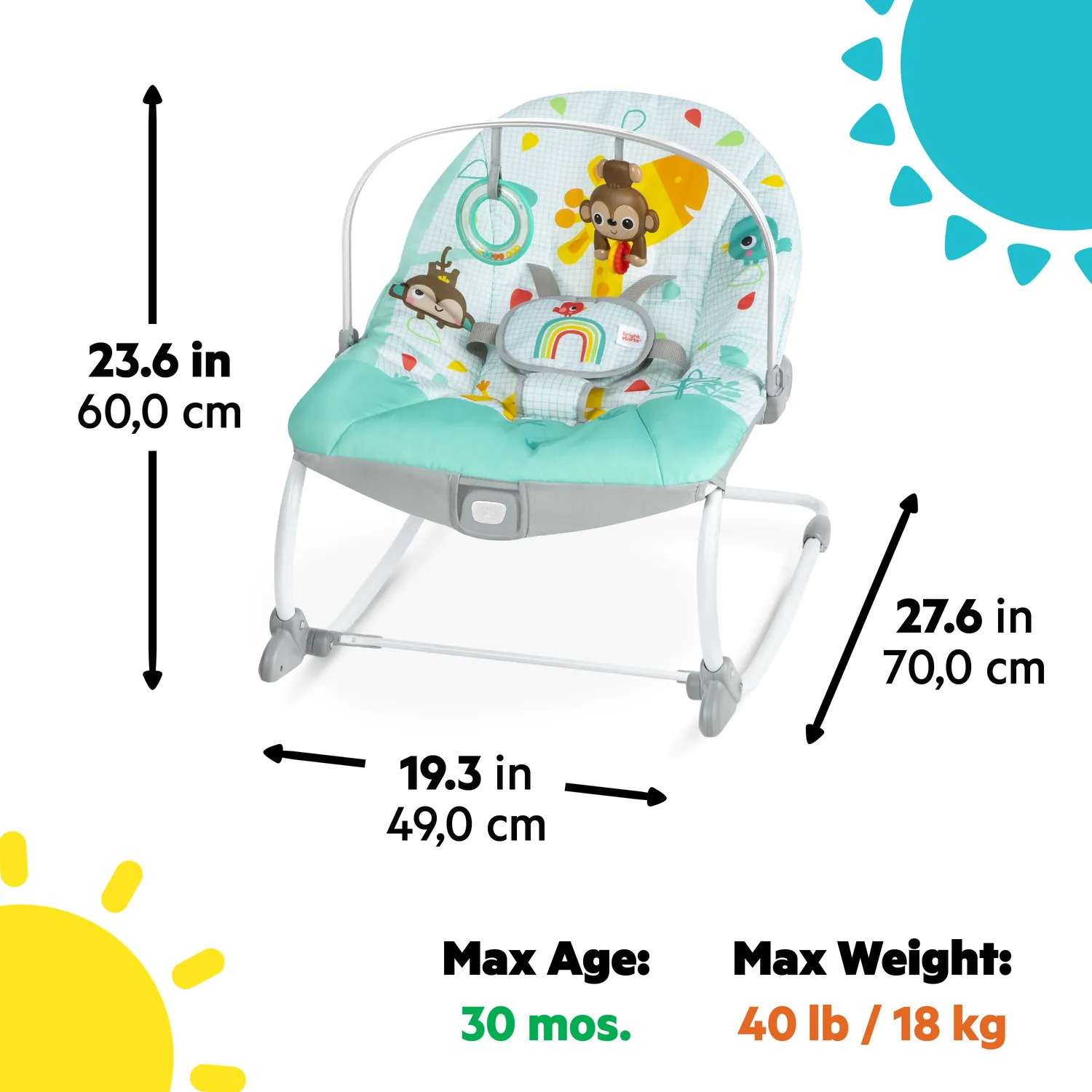 Bright Starts Wild Vibes Babywippe mit Vibration