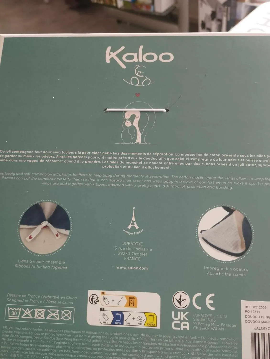 Kaloo Complices Pinguin Schnuffeltuch rosa 23 cm beruhigend