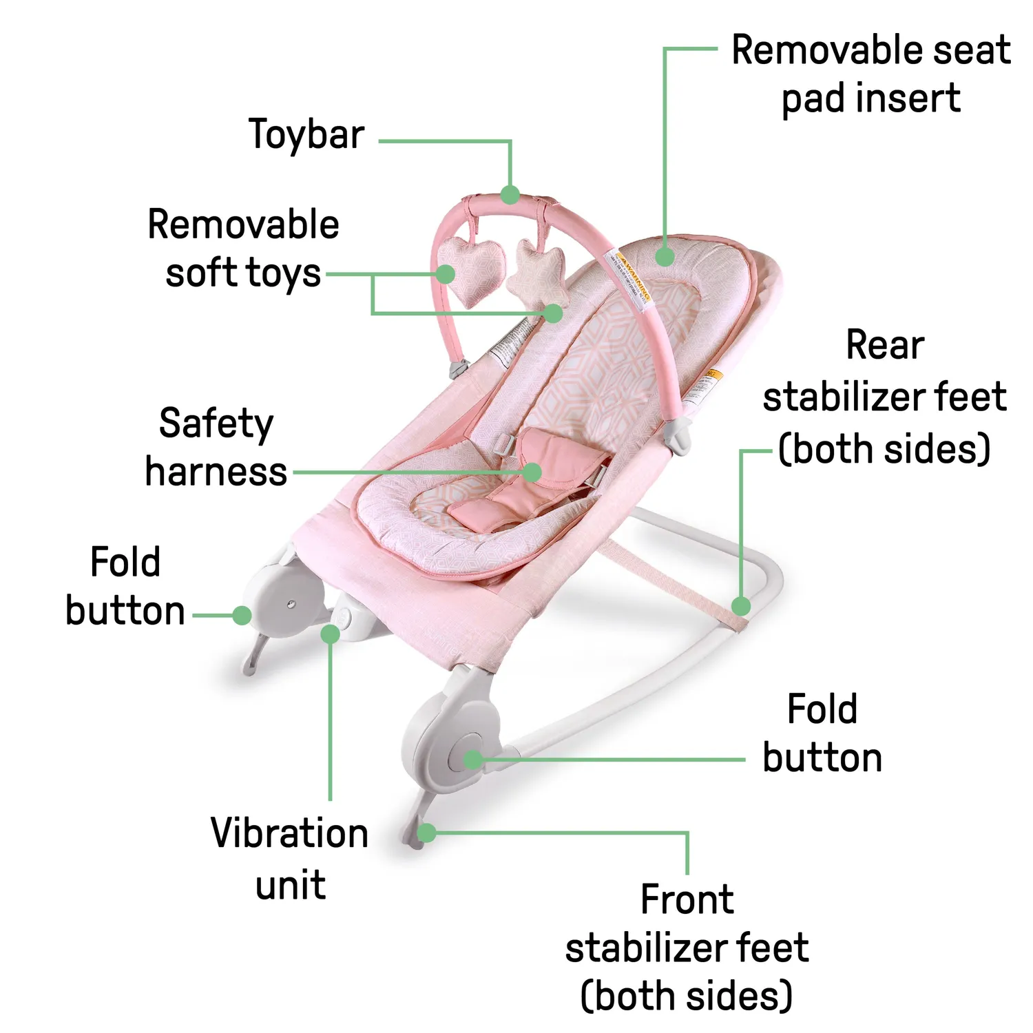 Summer by Ingenuity 2-in-1 Babywippe Duo Pink