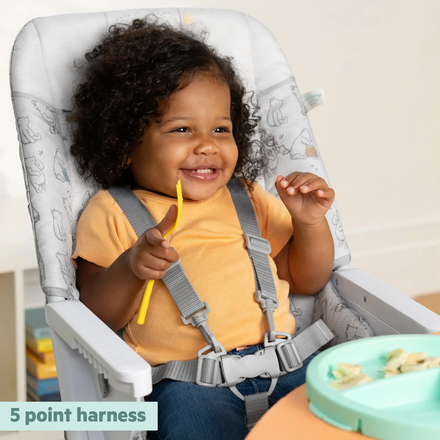 Bright Starts Disney Winnie Pooh Hochstuhl grau klappbar