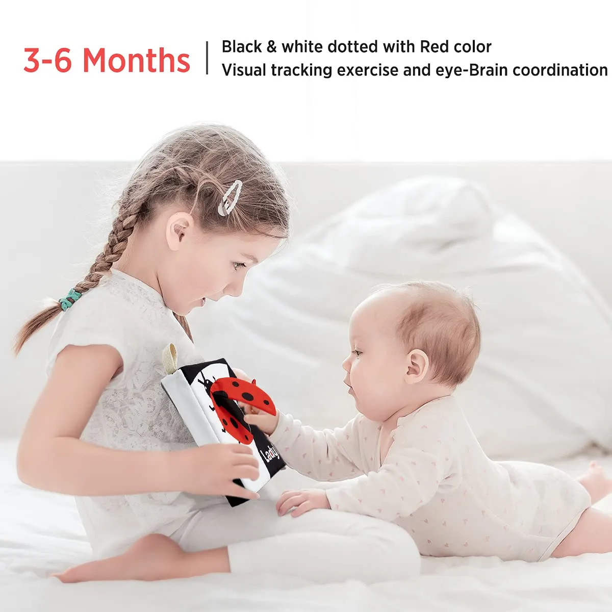 Beiens Stoffbuch Knisterbuch Baby schwarz-weiß