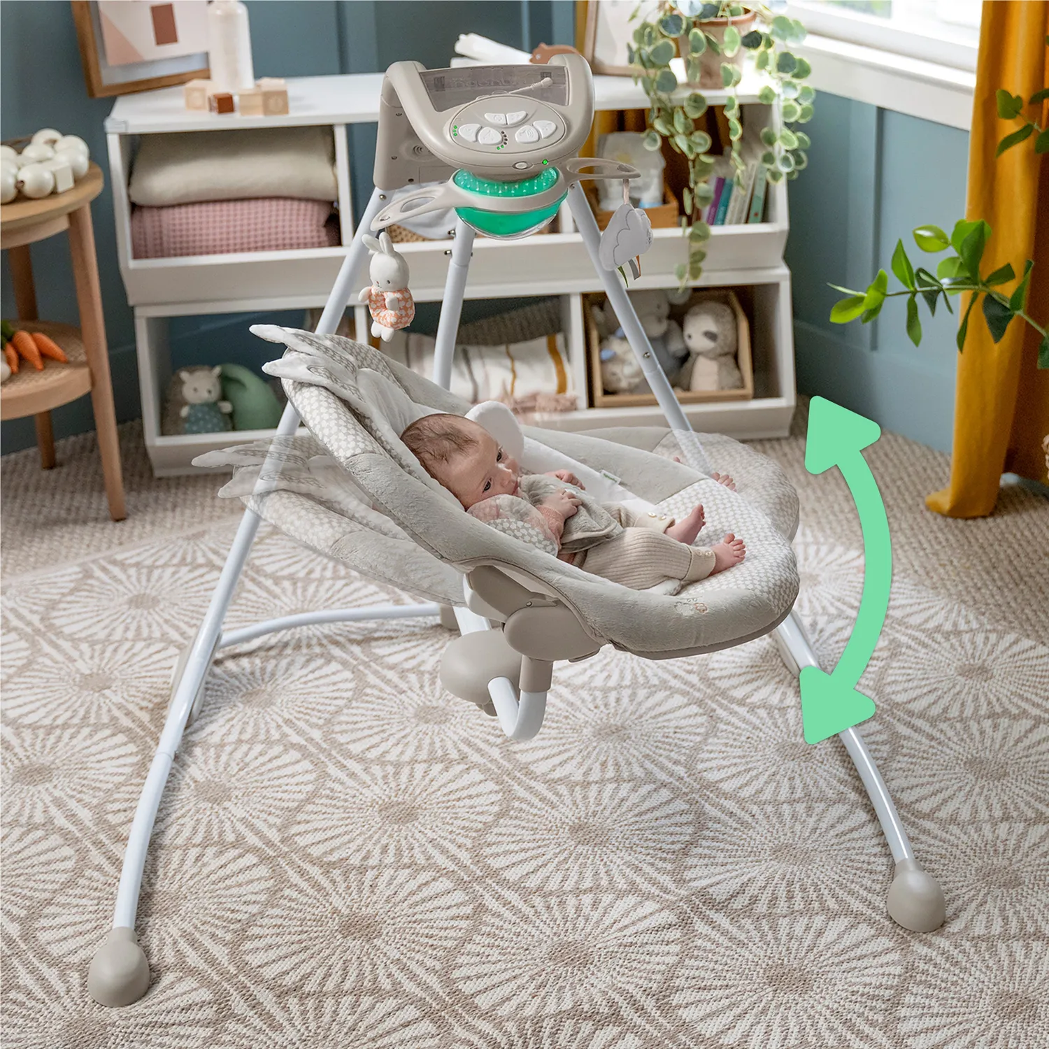 Ingenuity InLighten Twinkle Tails Babyschaukel mit Licht-Mobile