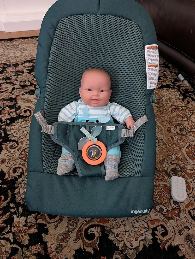 Ingenuity Stow Go Grey Babywippe faltbar Vibration