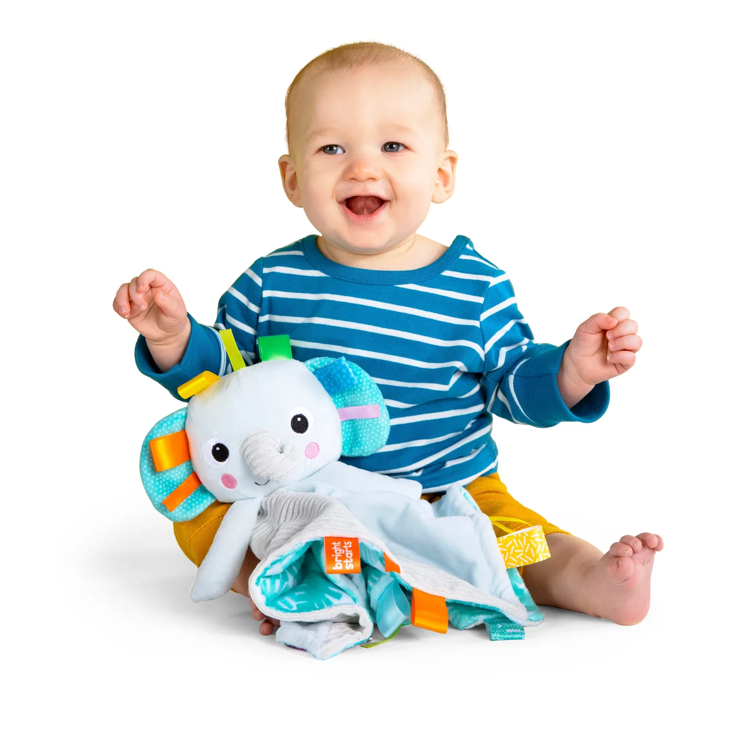 Bright Starts Cuddle n Tags Schmusetuch Elefant zweiseitig