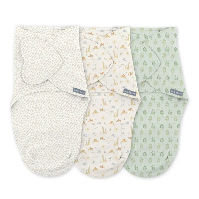 SwaddleMe Monogram Safari Pucktuch 3er-Pack Baumwolle