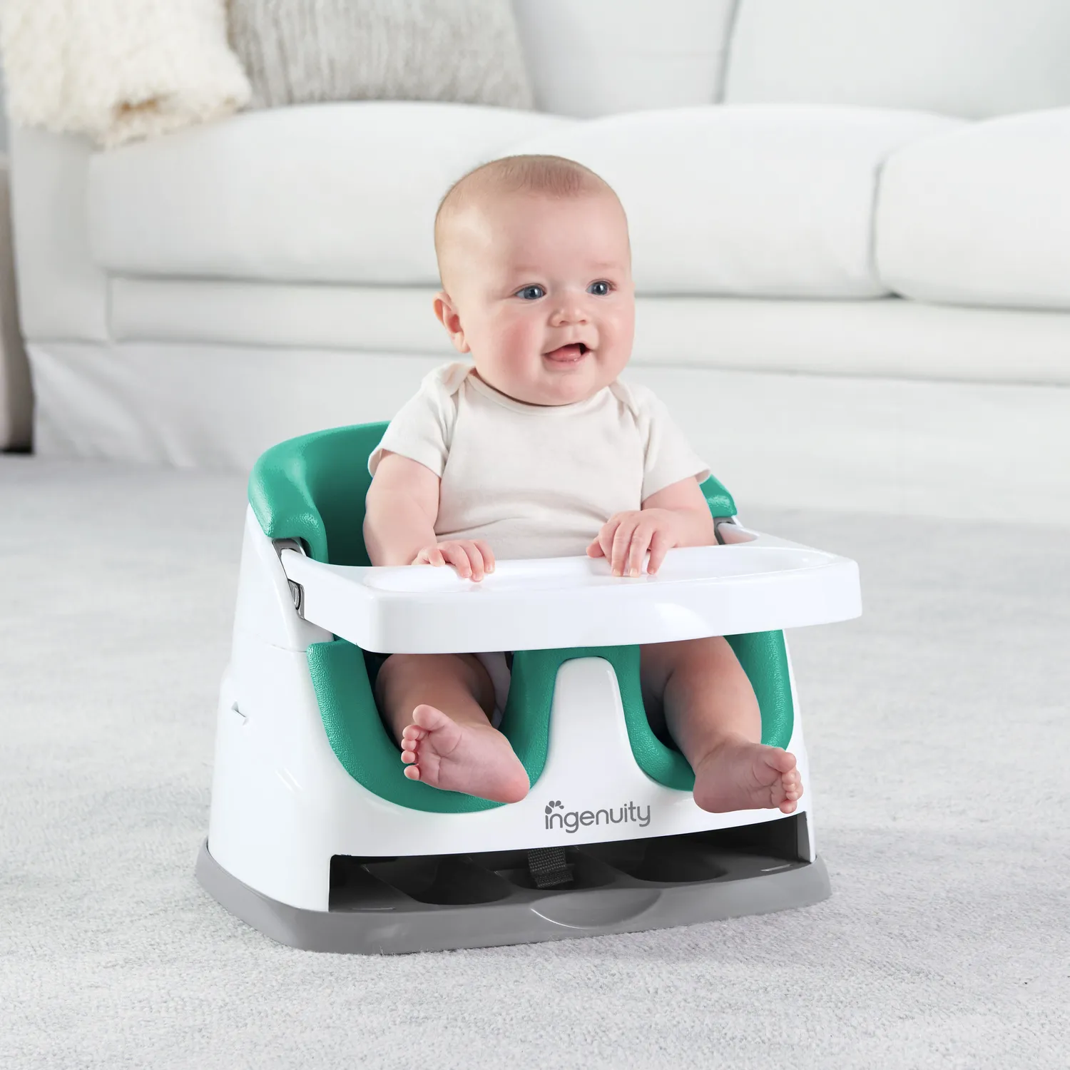 Ingenuity Baby Base 2-in-1 Boostersitz Ultramarine Green mit Tablett