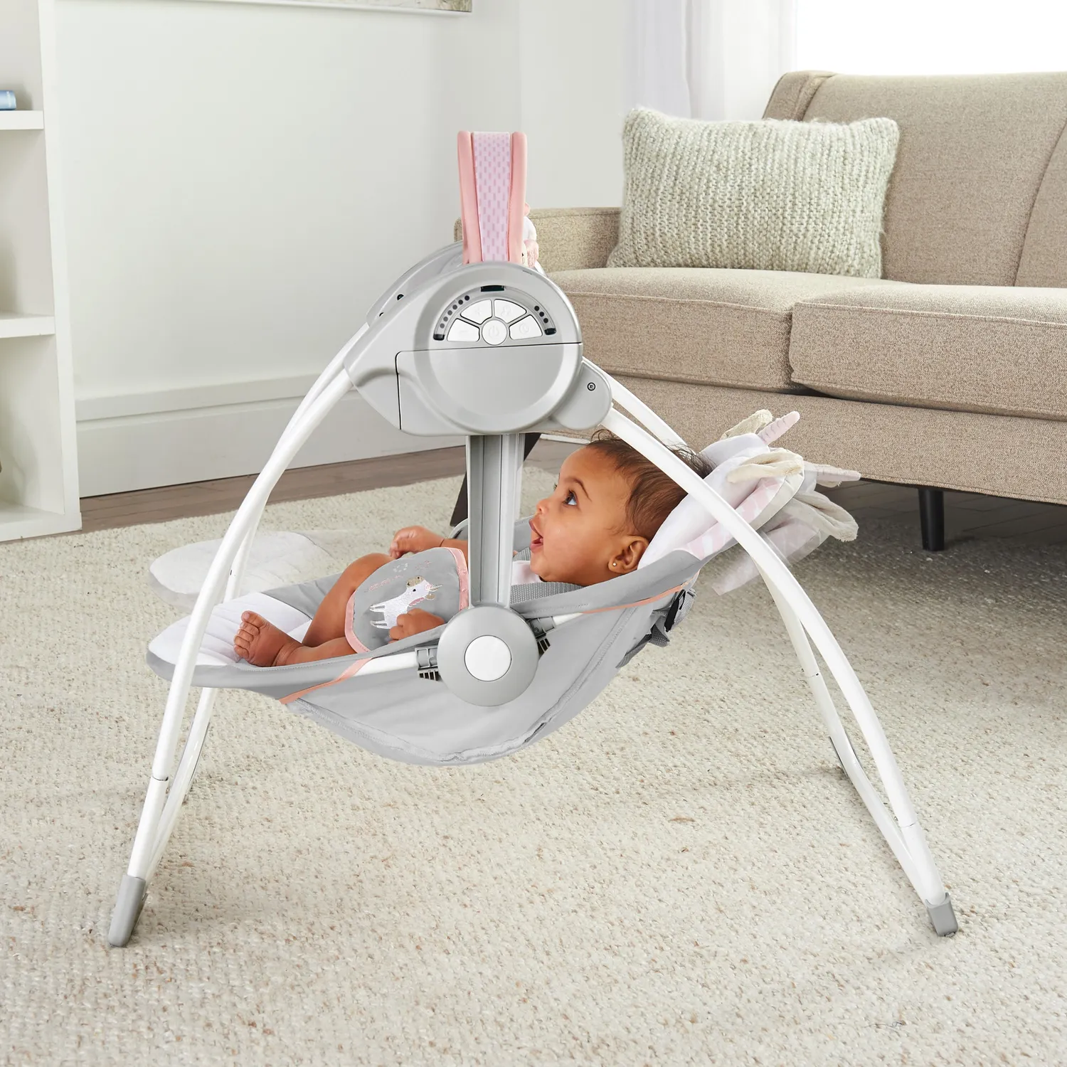 Ingenuity Comfort 2 Go Babyschaukel Flora Einhorn tragbar