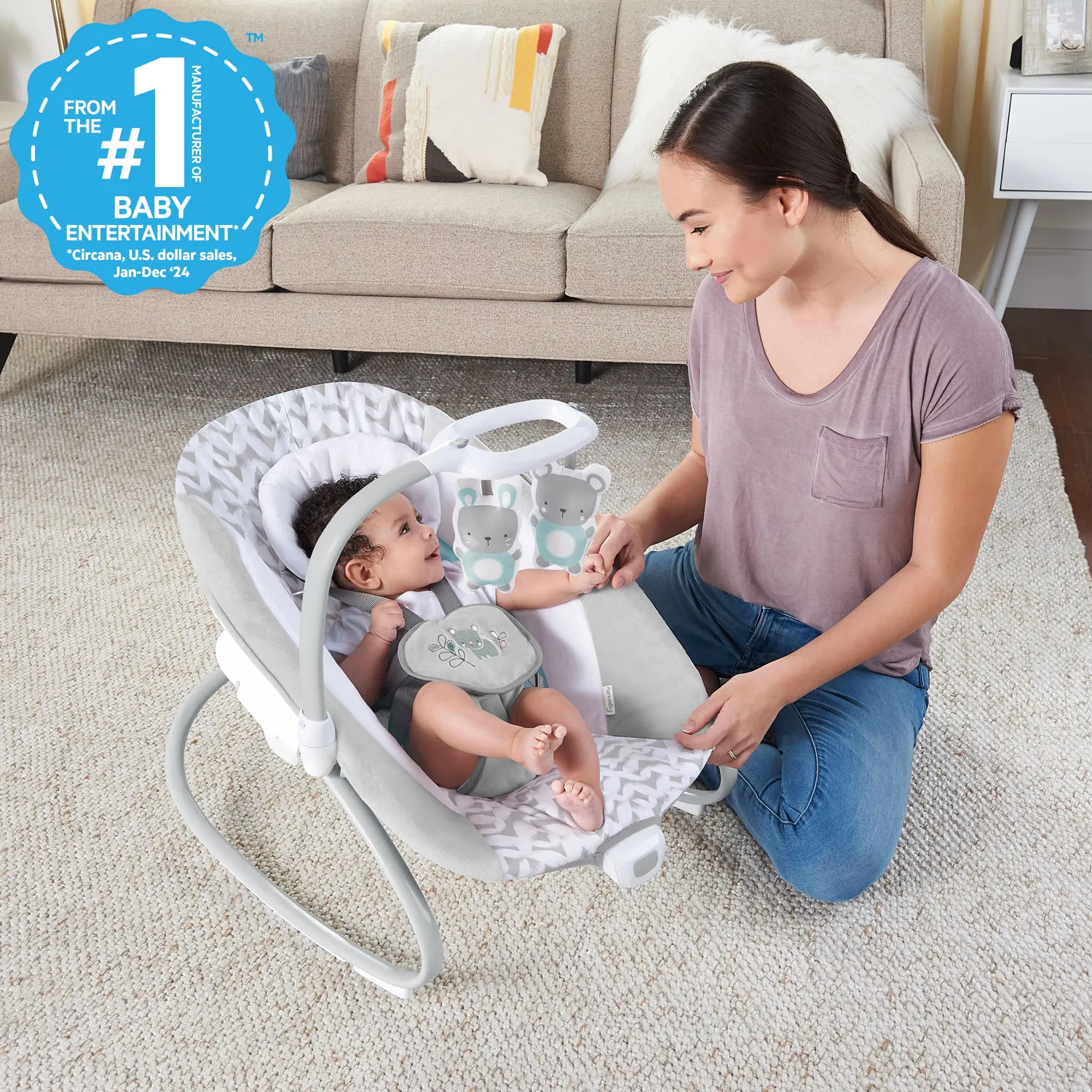 Ingenuity Raylan 2-in-1 Babyschaukel mit Vibration