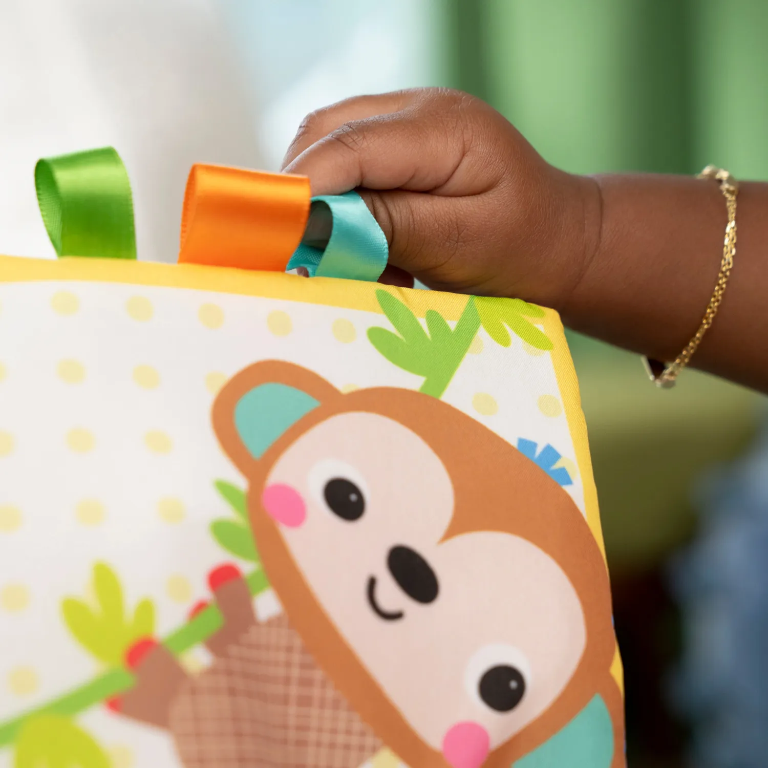 Bright Starts Safari Buddies Stoffbuch Baby knisternd weich