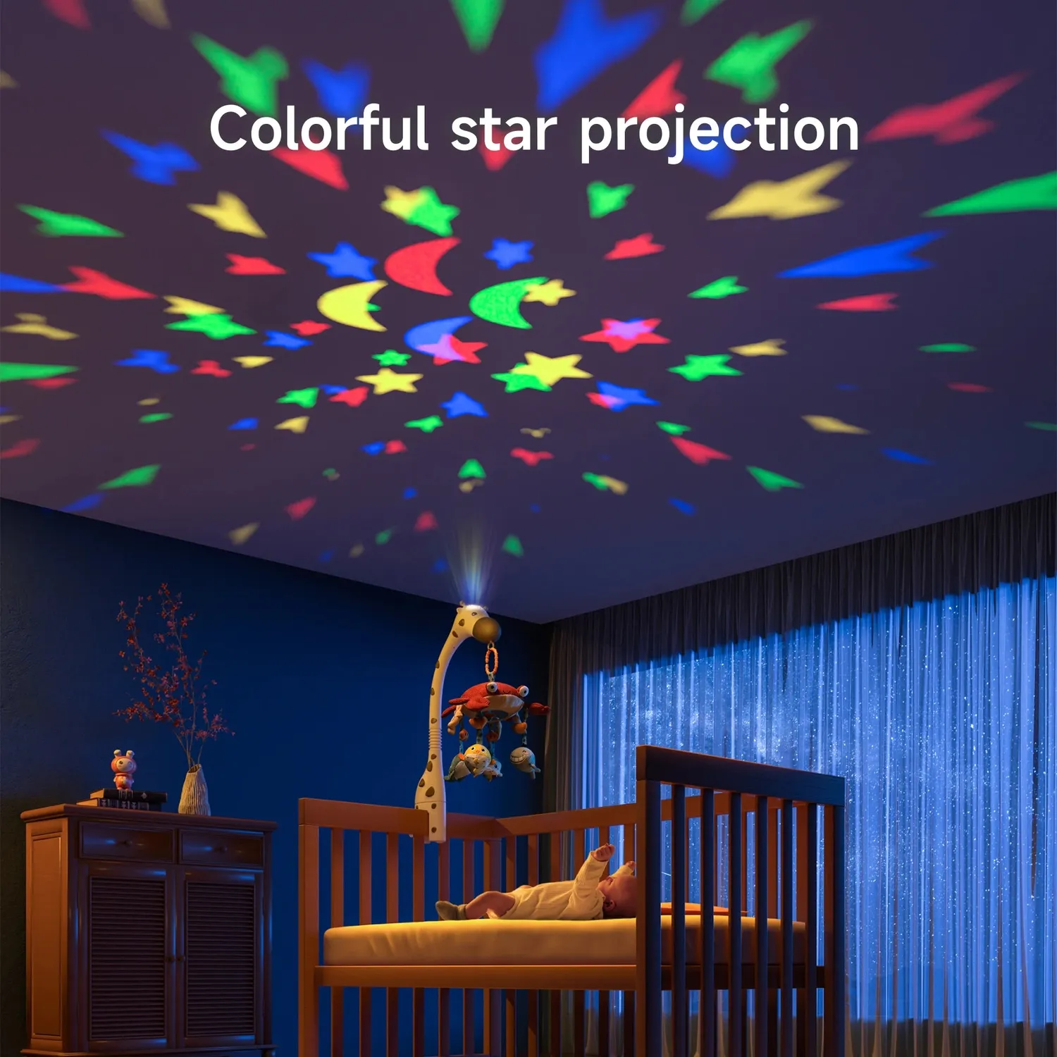 TUMAMA Giraffe Baby Mobile mit Licht und Musik