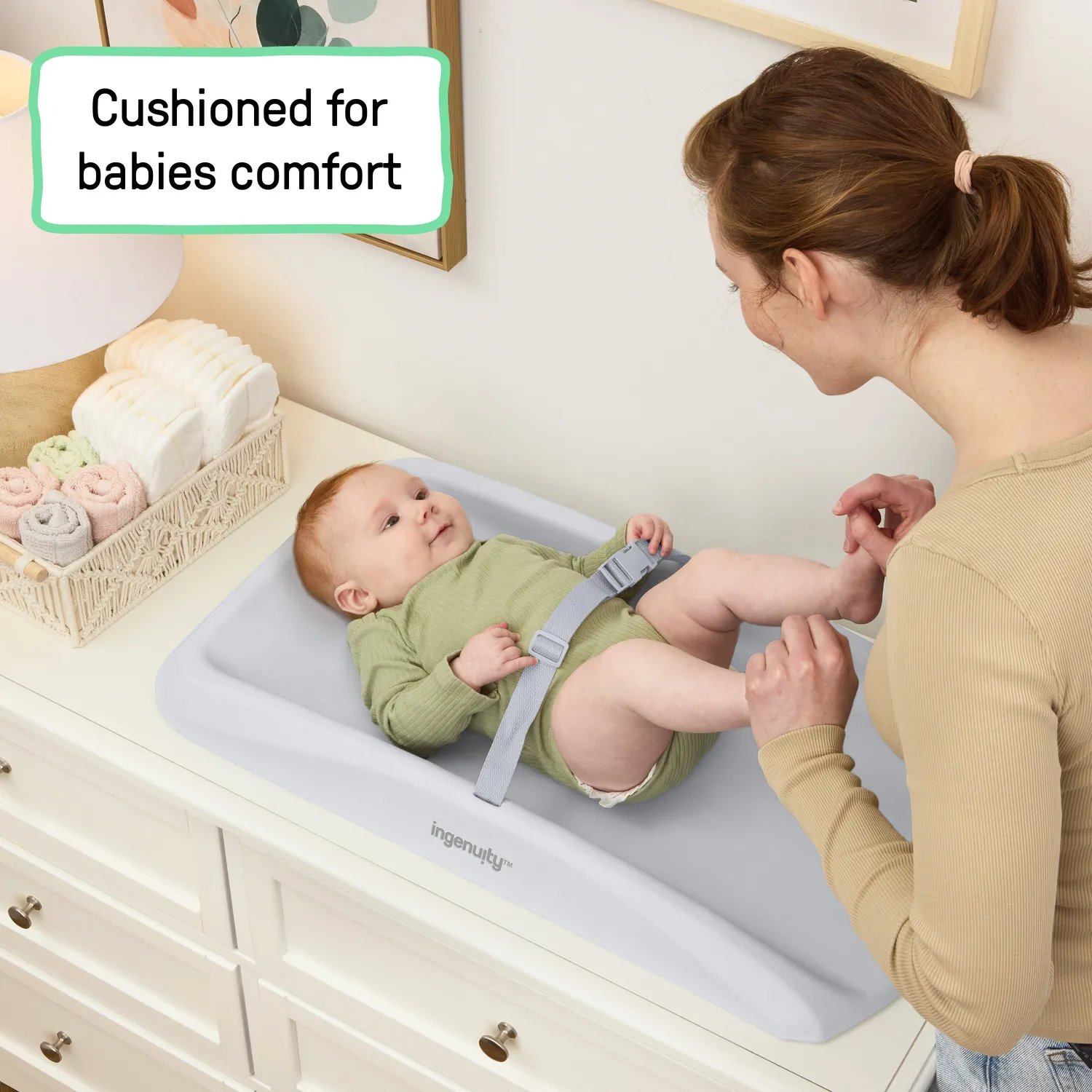 Ingenuity Comfy Clean Wickelauflage Grau abwischbar