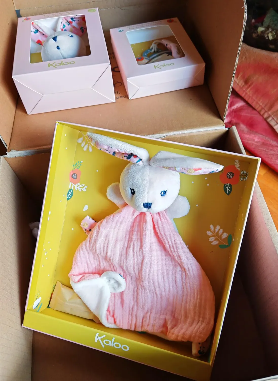 Kaloo K'Doux Geschenkset Hase 3-teilig Taubendruck