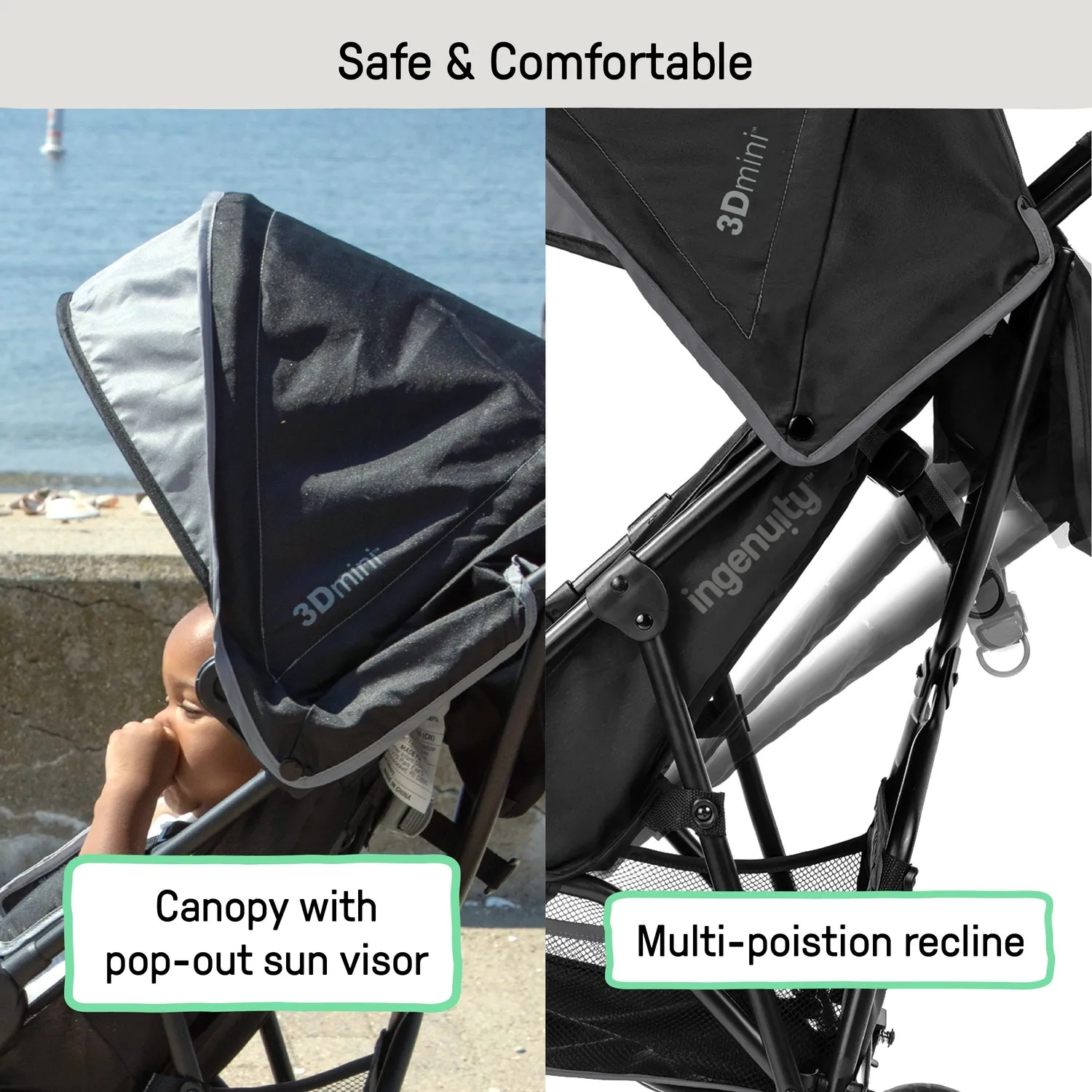 Ingenuity 3Dmini Convenience Buggy Grau faltbar leicht