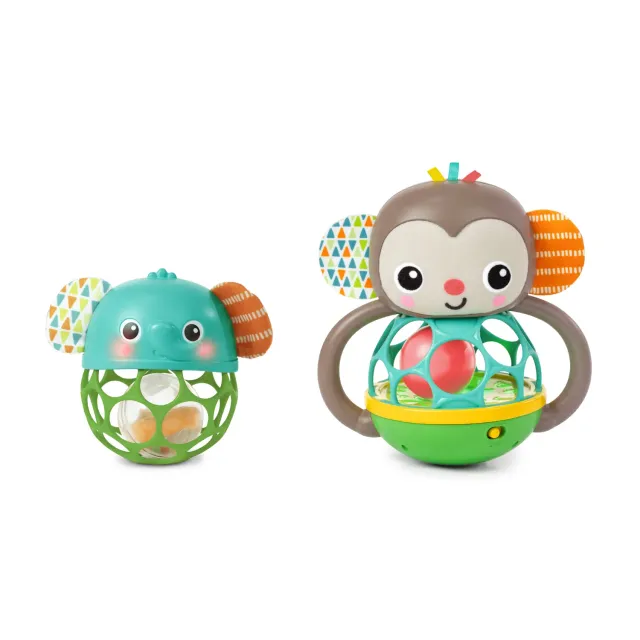 Bright Starts Giggle & Rattle Spielzeugset Affe+Elefant