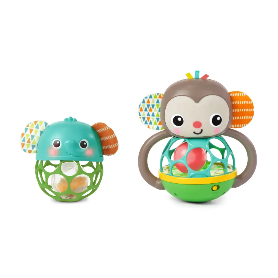 Bright Starts Giggle & Rattle Spielzeugset Affe+Elefant