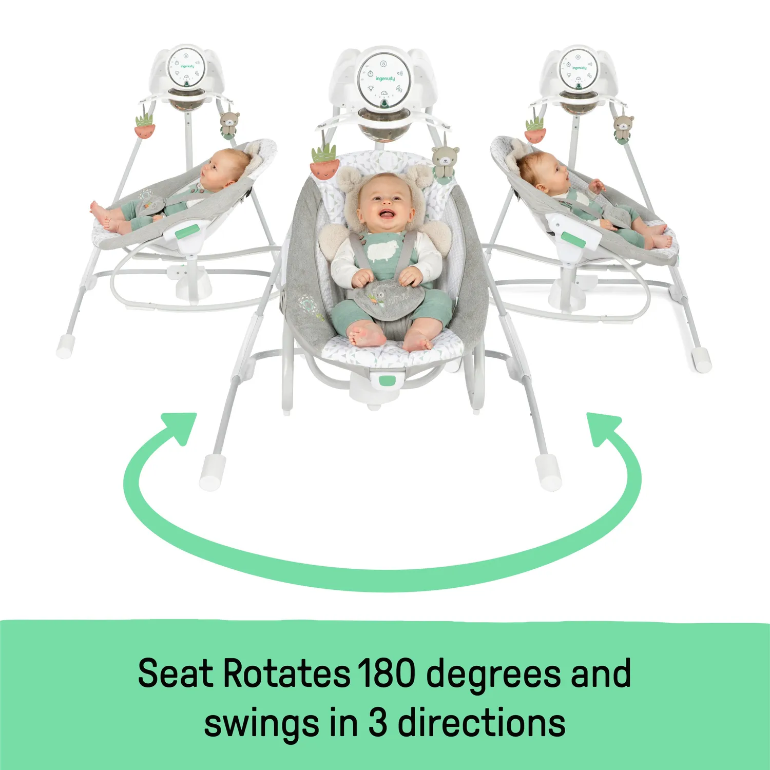 Ingenuity InLighten Soothing Swing Babyschaukel Nate 2-in-1