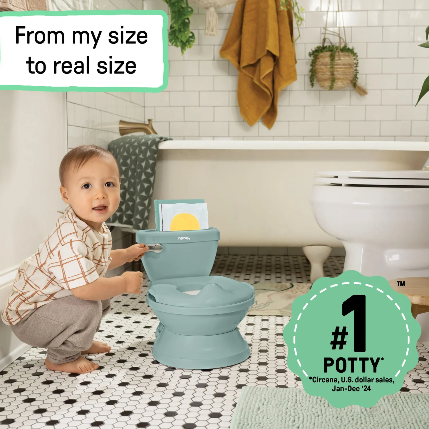Ingenuity My Size Potty Pro Töpfchen Grün mit Spülsound
