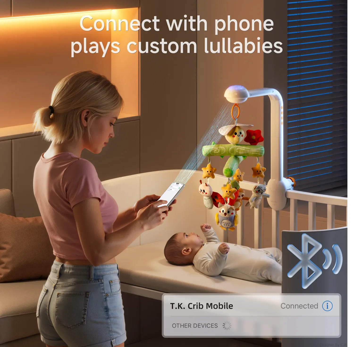 TUMAMA TM186 Baby-Mobile mit Licht und Musik Projektion