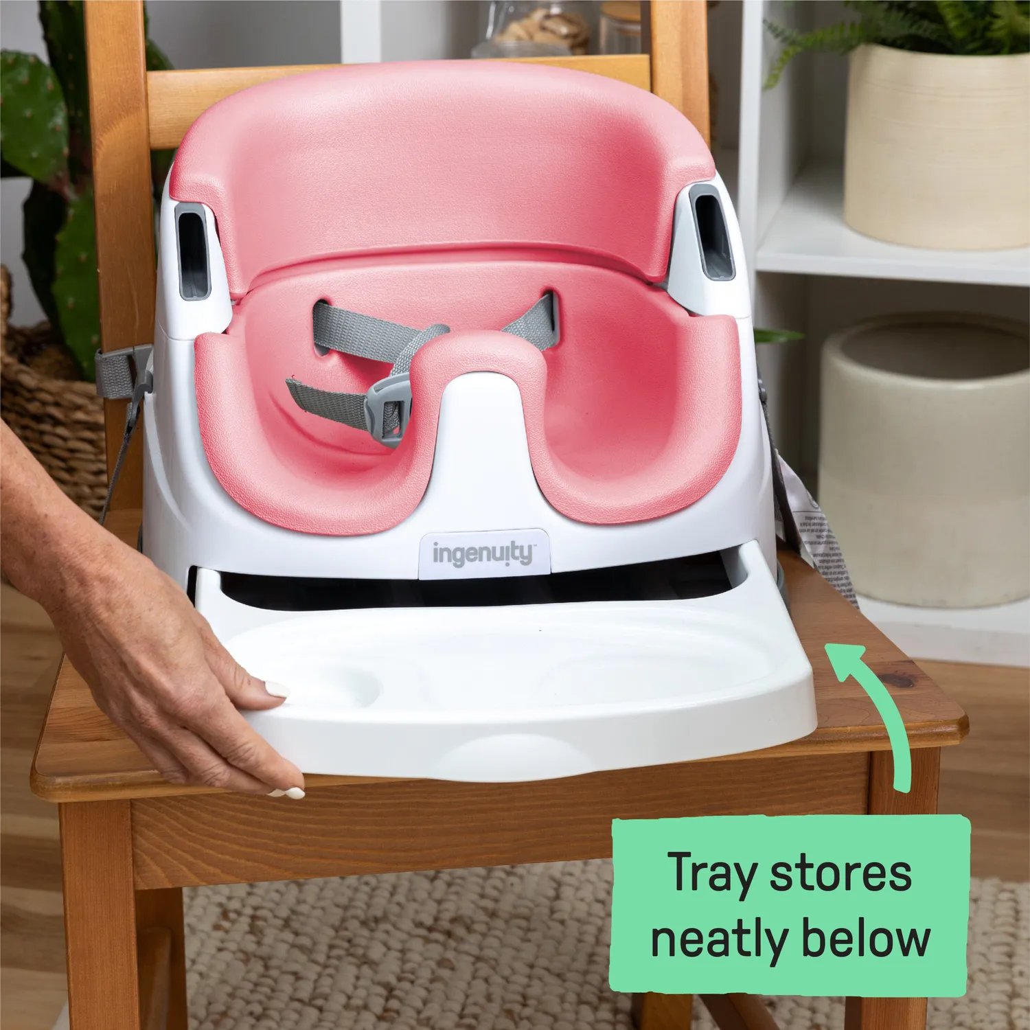 Ingenuity Baby Base 2-in-1 Sitzerhöhung Peony mit Tablett