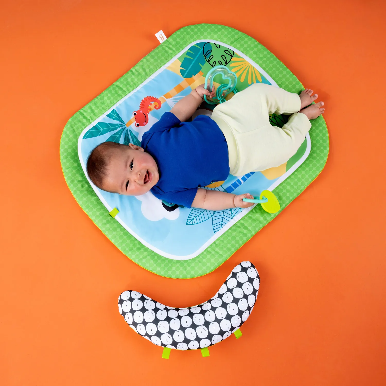 Bright Starts Easy Breezy Krabbeldecke mit Kissen waschbar