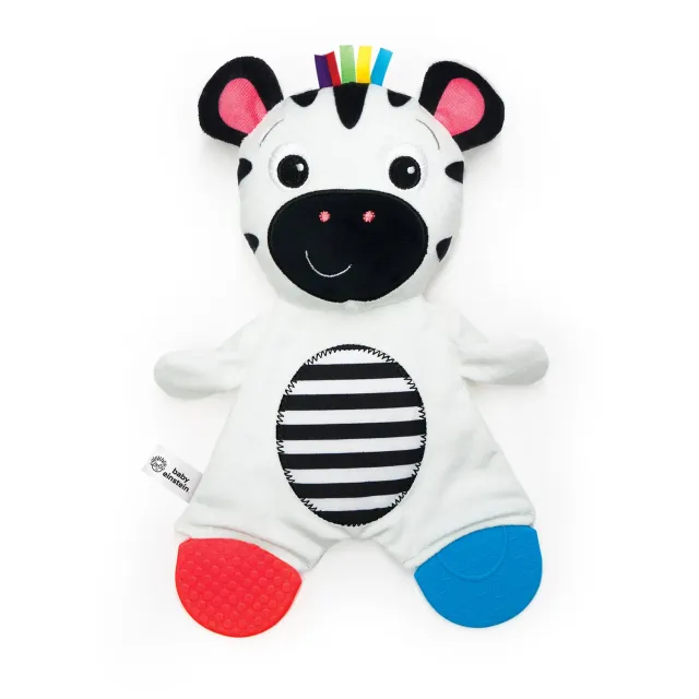Baby Einstein Zen the Zebra Plüsch-Beißring schwarz-weiß