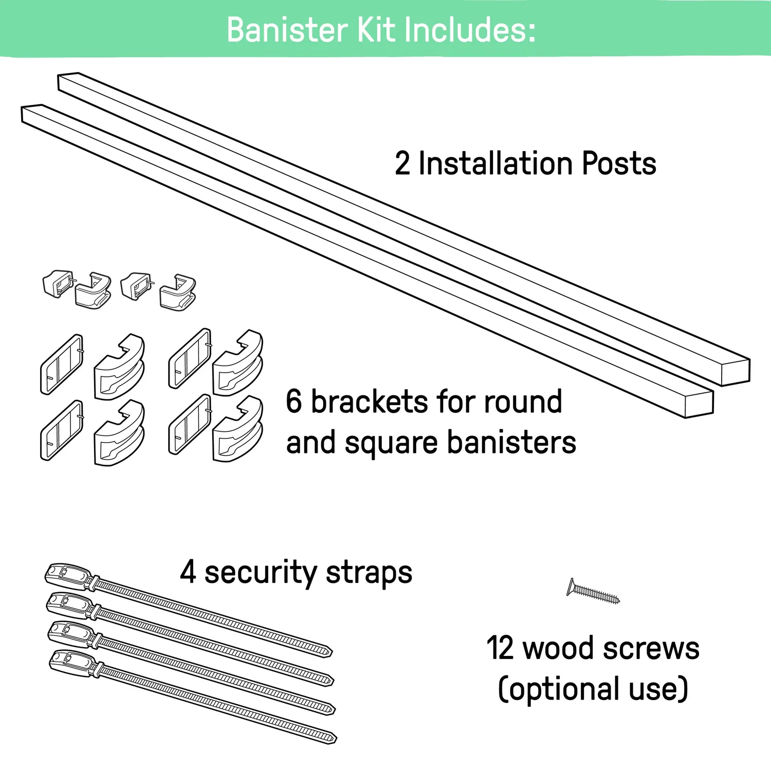 Ingenuity Stairway Banister to Banister Montageset für Treppengitter