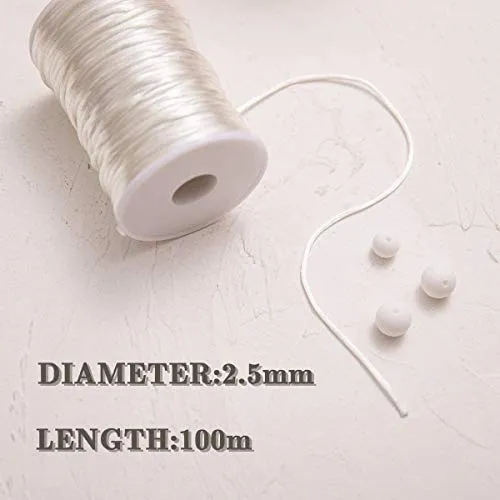 let's make Satinschnur Bastelschnur Weiß 100 m 2,5 mm