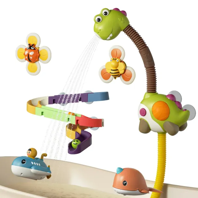 TUMAMA Badespielzeug Dusche mit Saugnapf und Rutsche