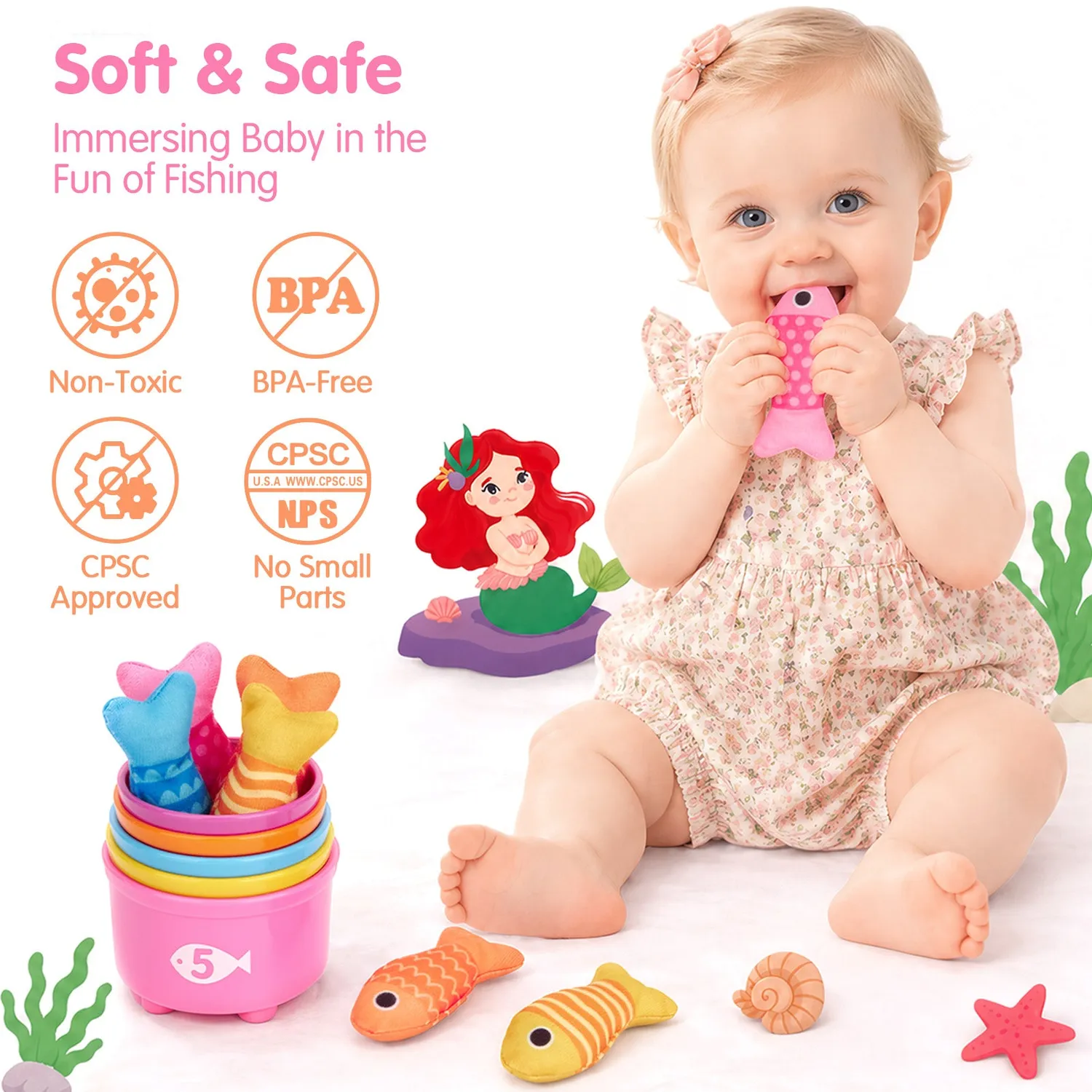 hahaland Little Fishing Angelspiel Bad pink 22-teilig