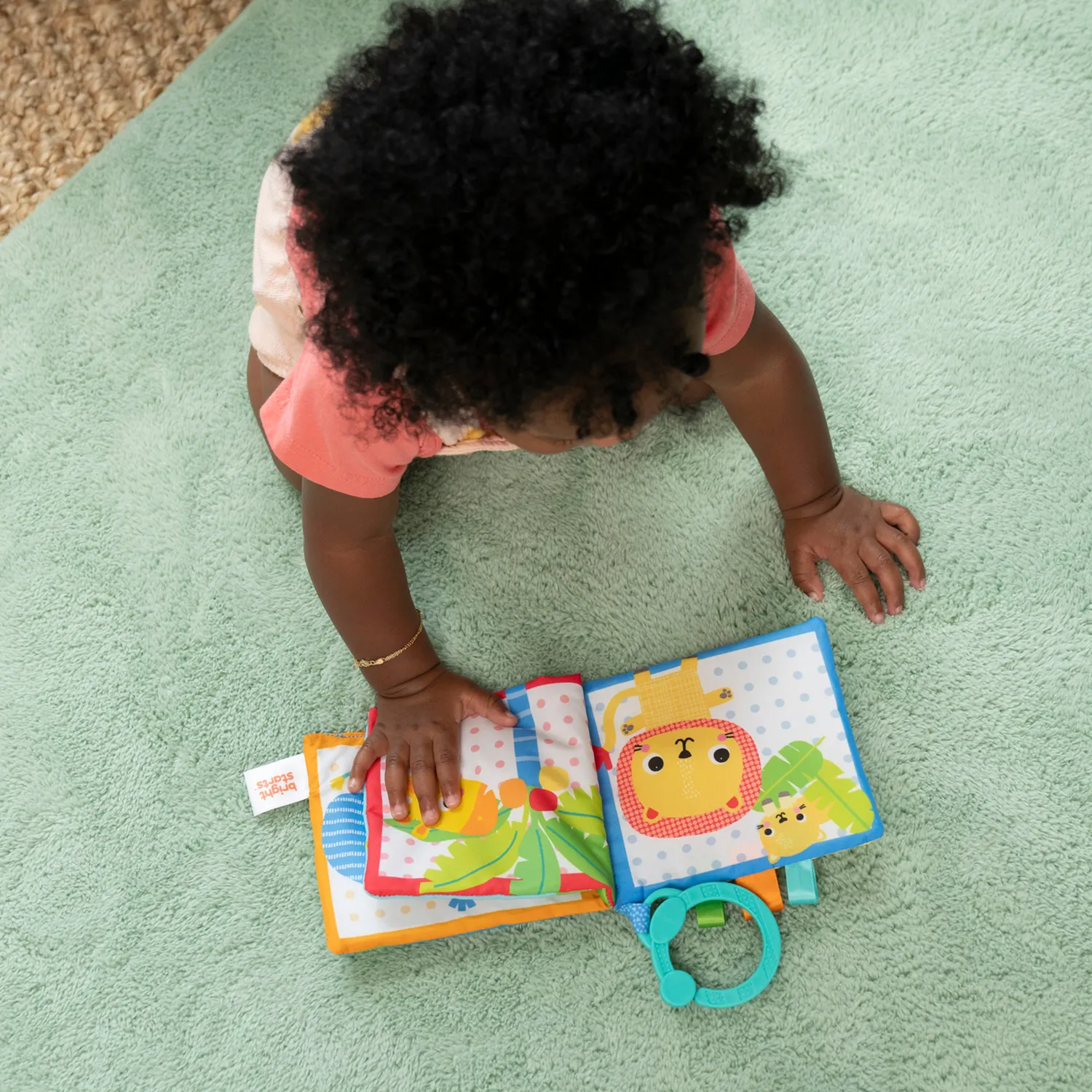 Bright Starts Safari Buddies Stoffbuch Baby knisternd weich