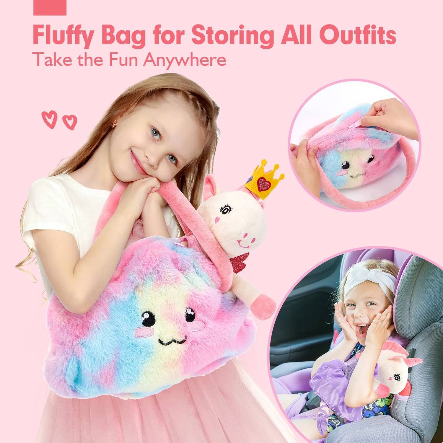 hahaland Ballerina Einhorn Anziehpuppe 40 cm 10-in-1